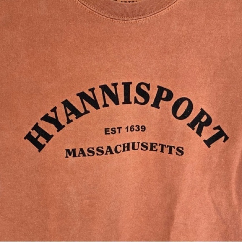 GILDAN Heavy Weight Cotton Hyannisport Massachusetts Tee Rustic Orange Size M - Picture 3 of 6